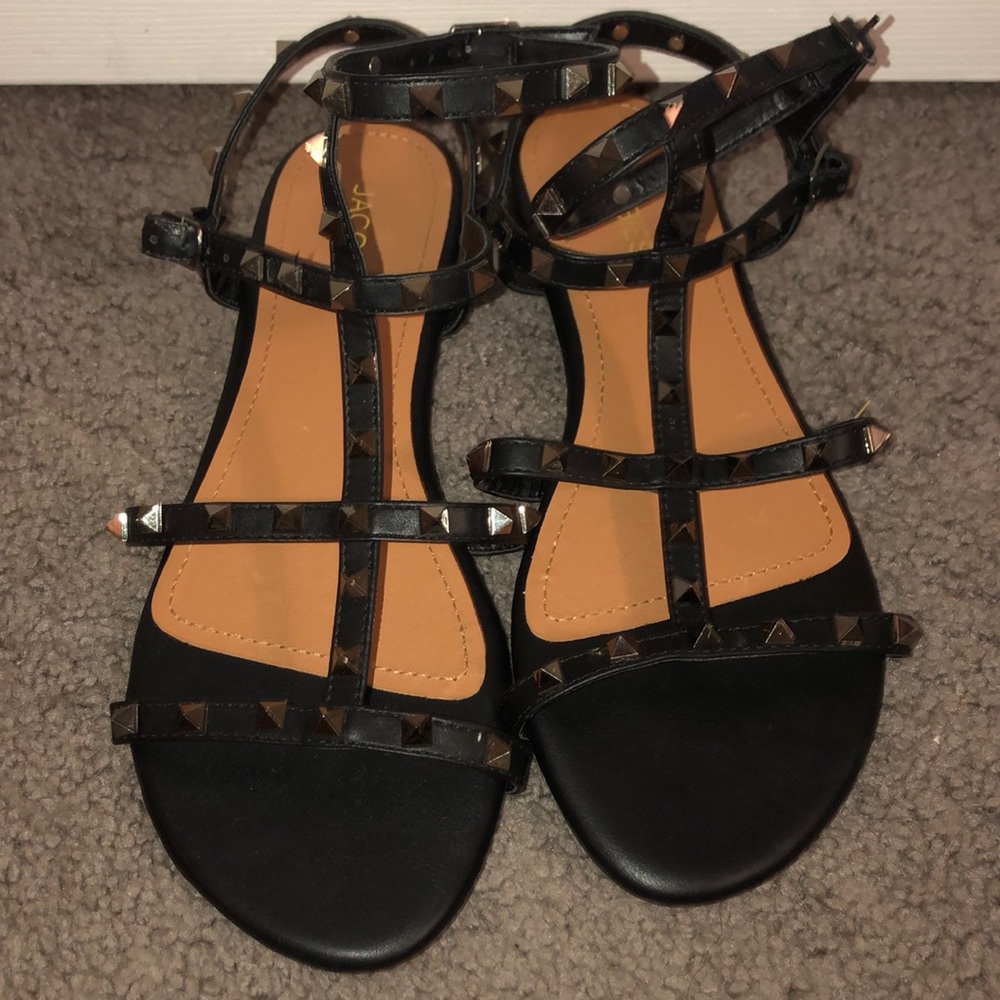 Black studded sandals
